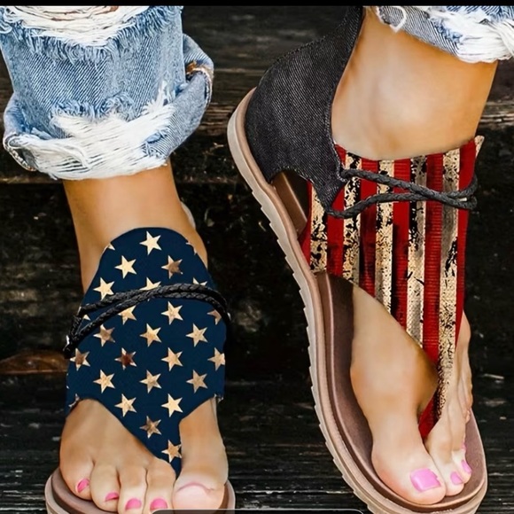 Shoes - Patriotic Star and Stripe Women's Sandals